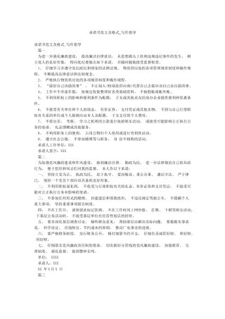 承诺书范文及格式-写作指导