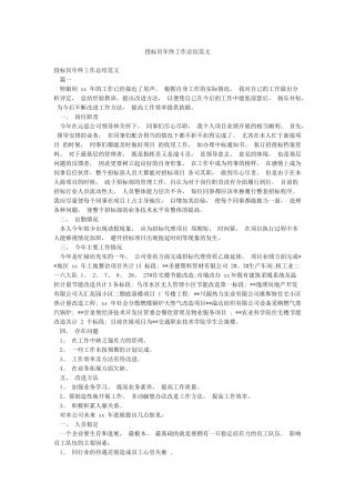 投标员年终工作总结范文