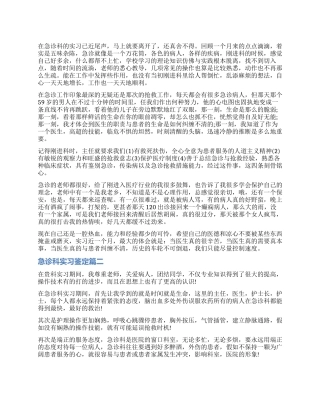 护士急诊科实习鉴定