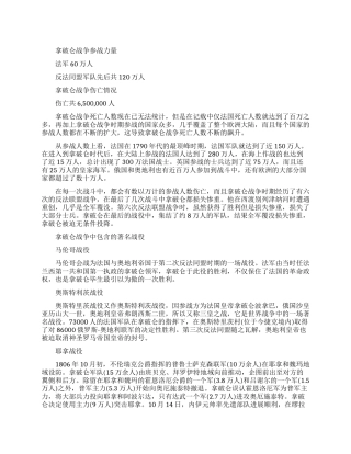 拿破仑战争参战力量有多少