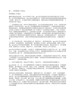 挂职工作鉴定材料