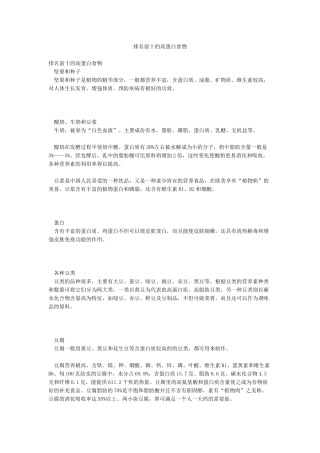 排名前十的高蛋白食物