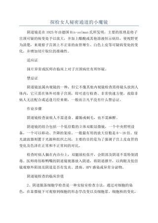 探检女人秘密通道的小魔镜