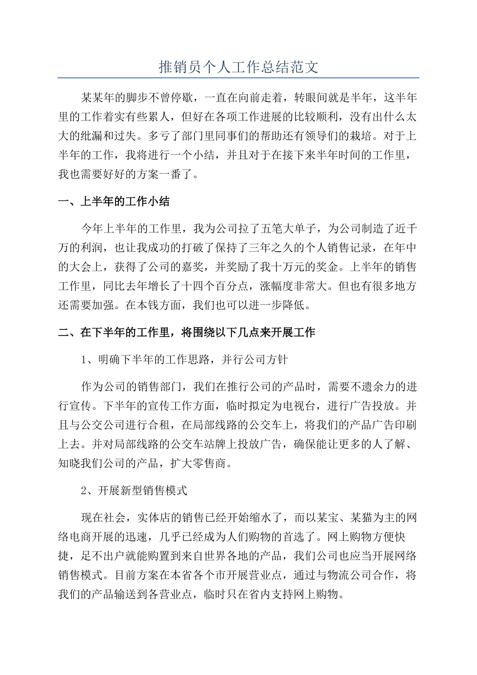 推销员个人工作总结范文_第1页