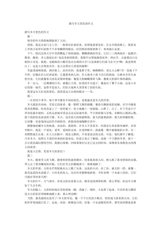 描写冬天景色的作文