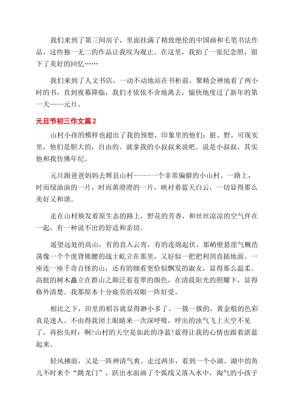描写元旦节的初三作文范文800字左右_第2页