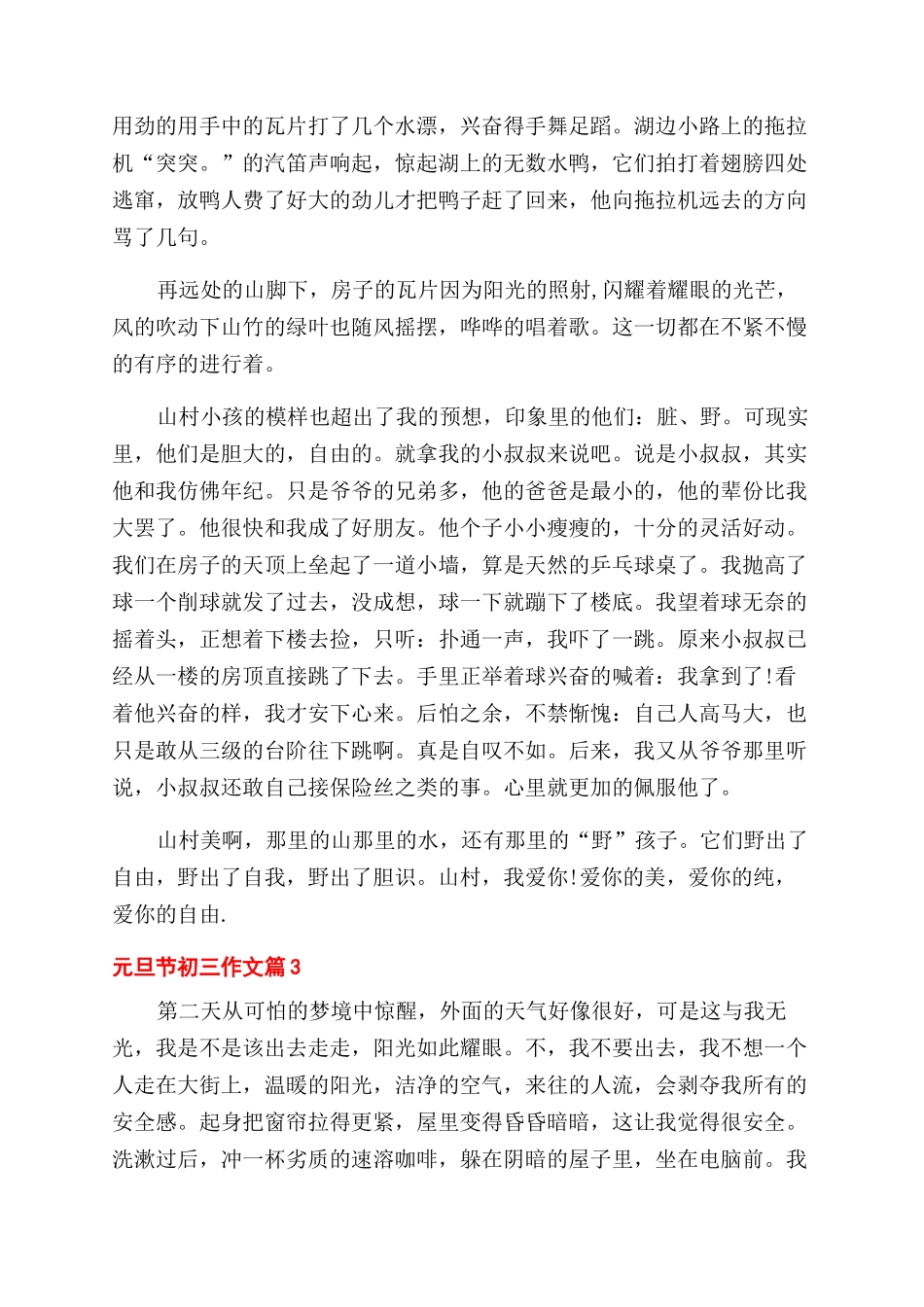 描写元旦节的初三作文范文800字左右_第3页