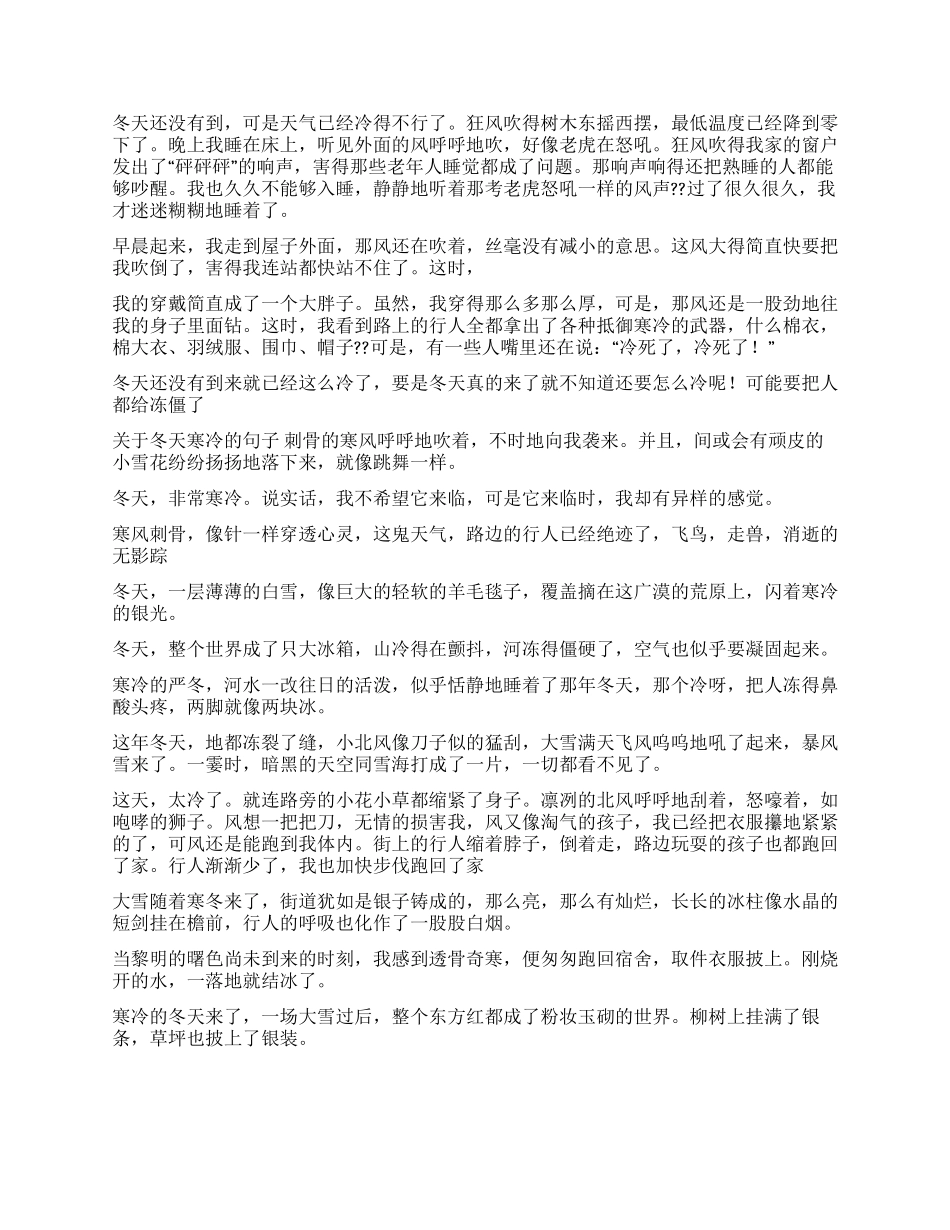 描写冬天雪景的句子_第2页