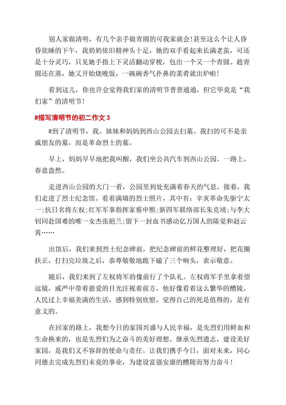 描写清明节的初二作文范文600字五篇_第3页