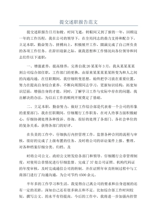 提交述职报告范文