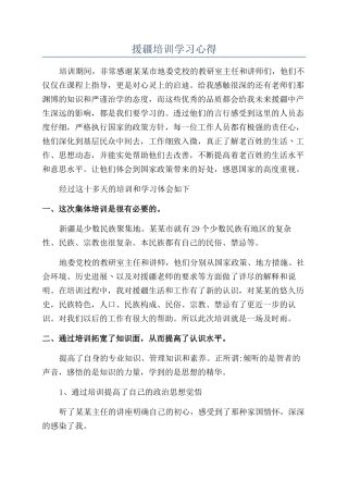 援疆培训学习心得