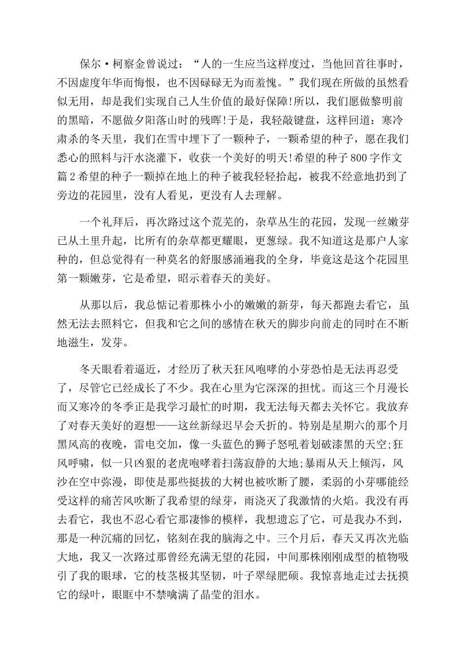 播下希望的种子作文范文800_第2页