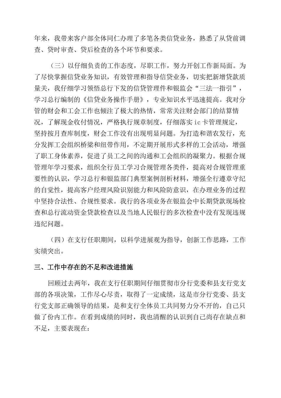 支行副行长述职报告范文两篇_第2页