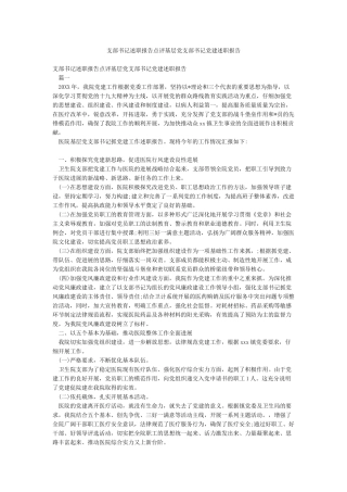 支部书记述职报告点评基层党支部书记党建述职报告