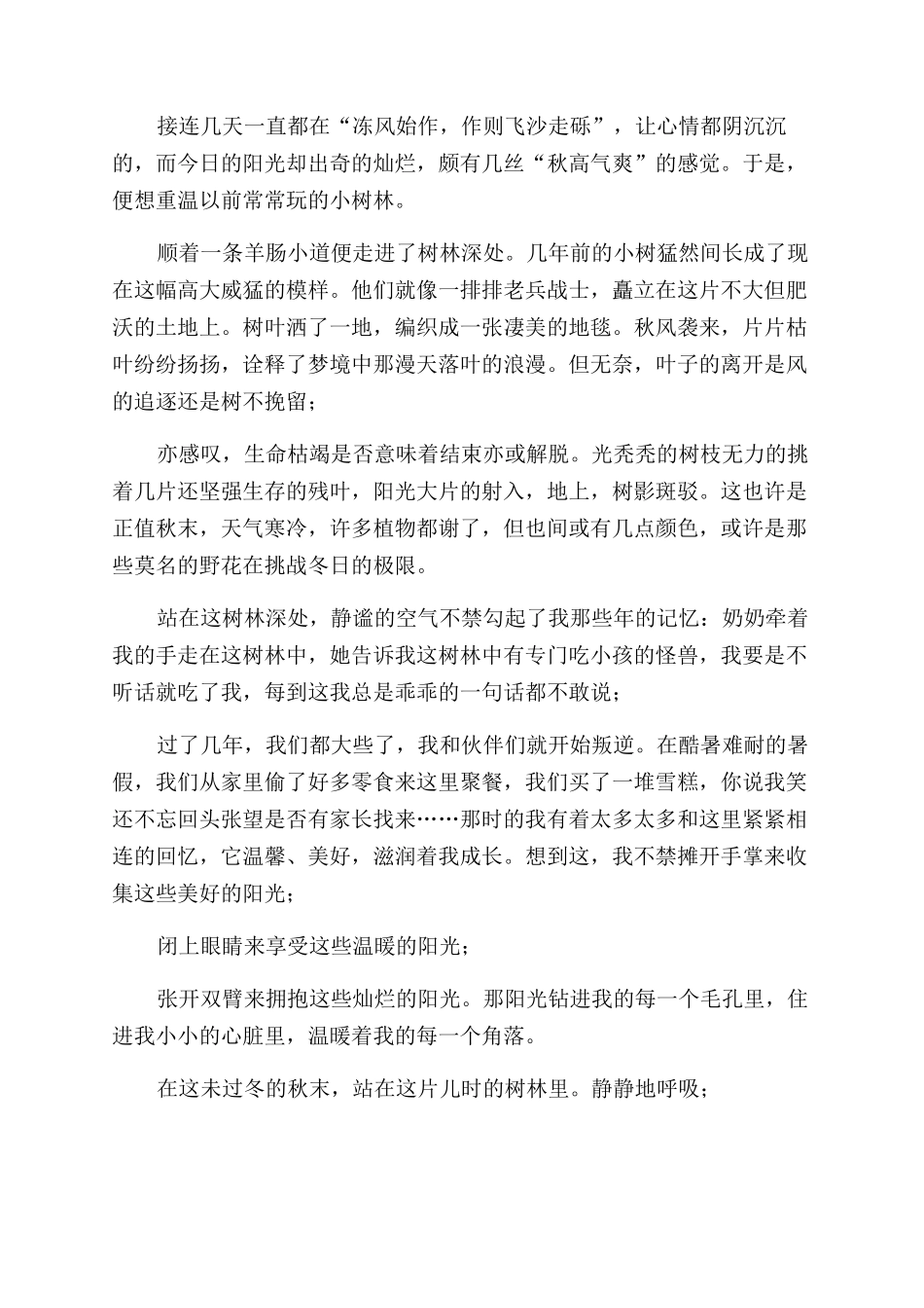 收集阳光作文范文600字初三2024_第3页