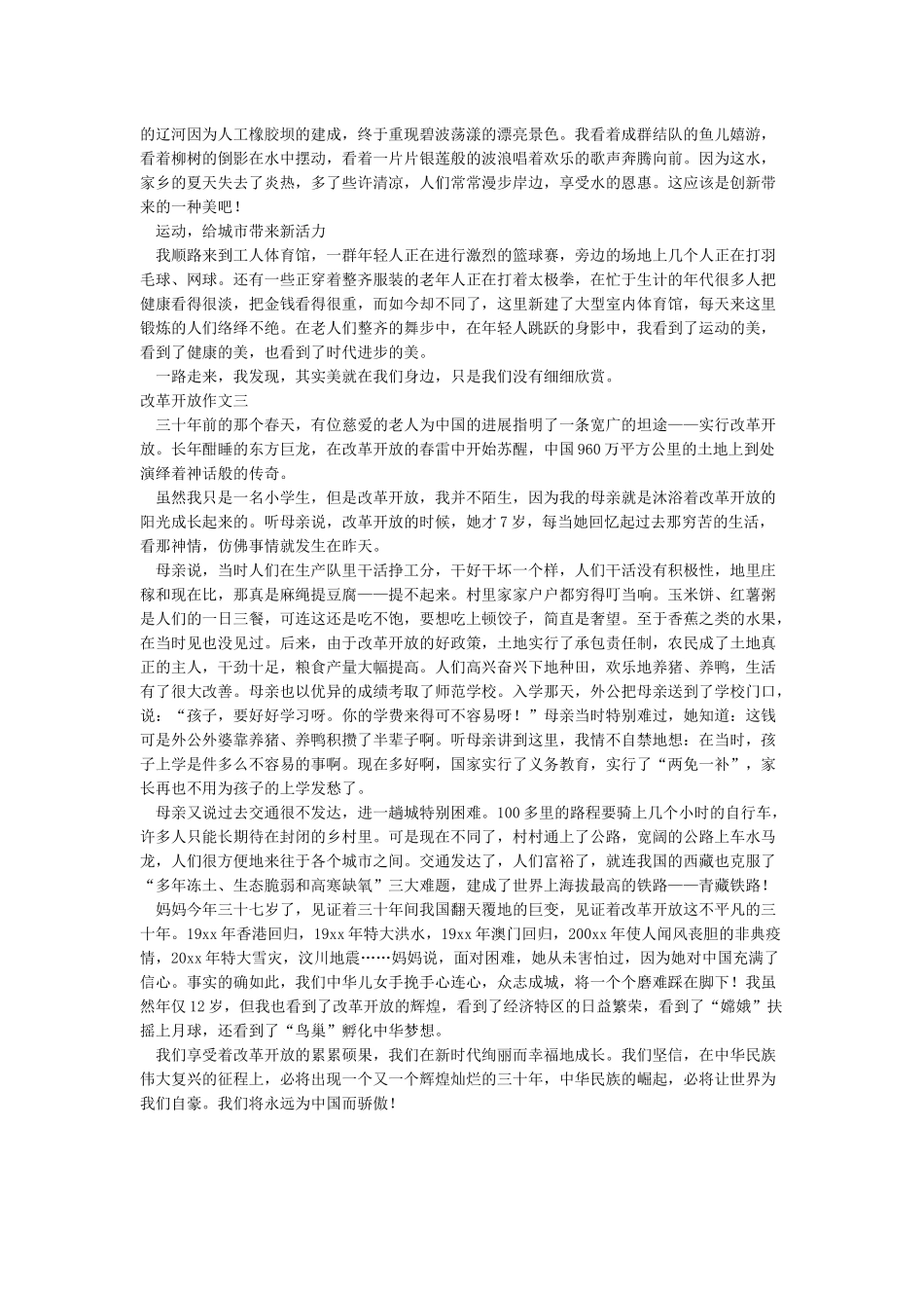 改革开放800字作文_第2页