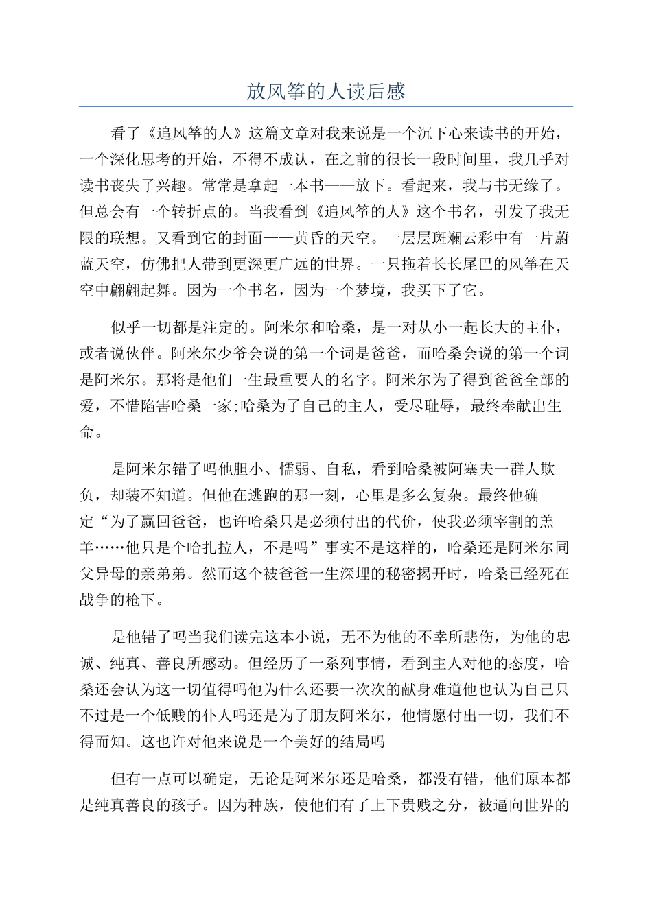 放风筝的人读后感_第1页