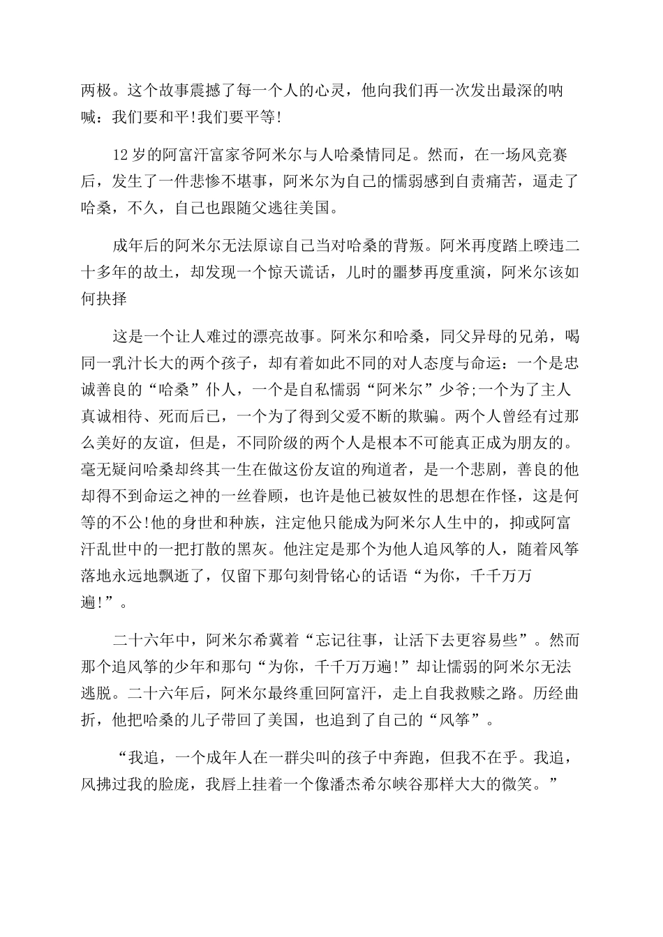 放风筝的人读后感_第2页