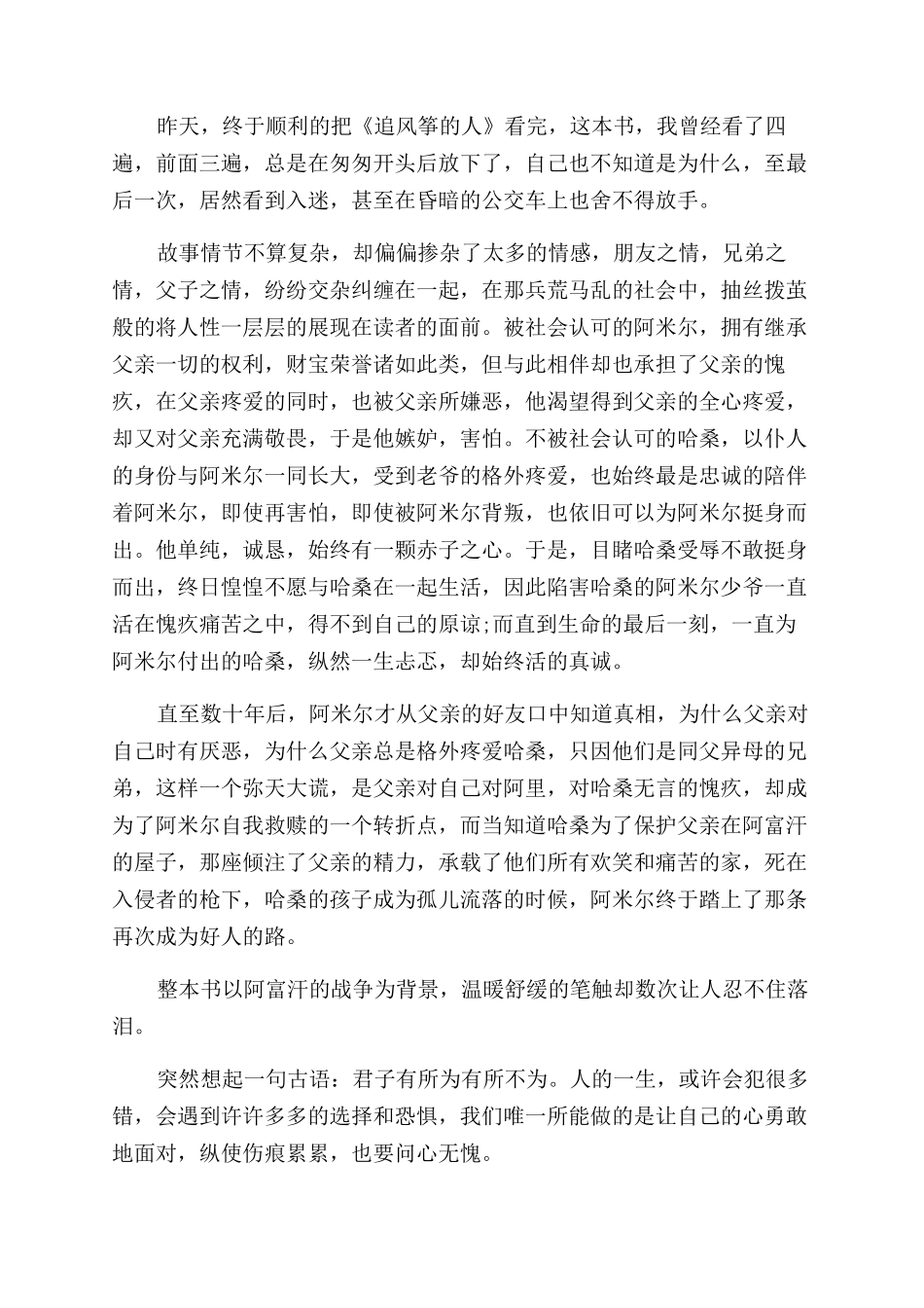 放风筝的人读后感_第3页