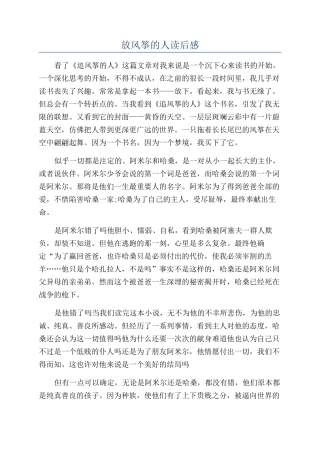 放风筝的人读后感