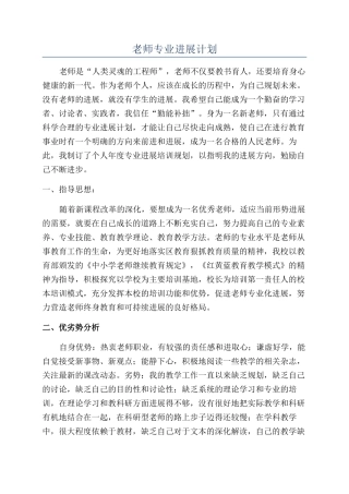 教师专业发展计划