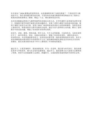 教师远程培训心得体会