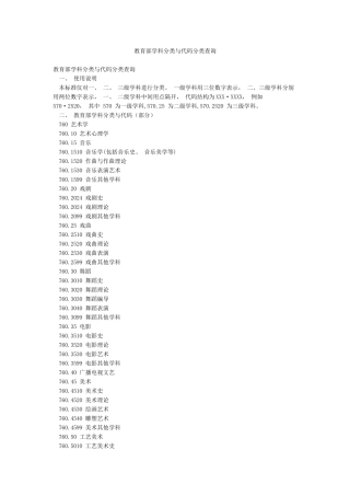 教育部学科分类与代码分类查询