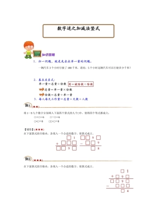 数字迷之加减法竖式