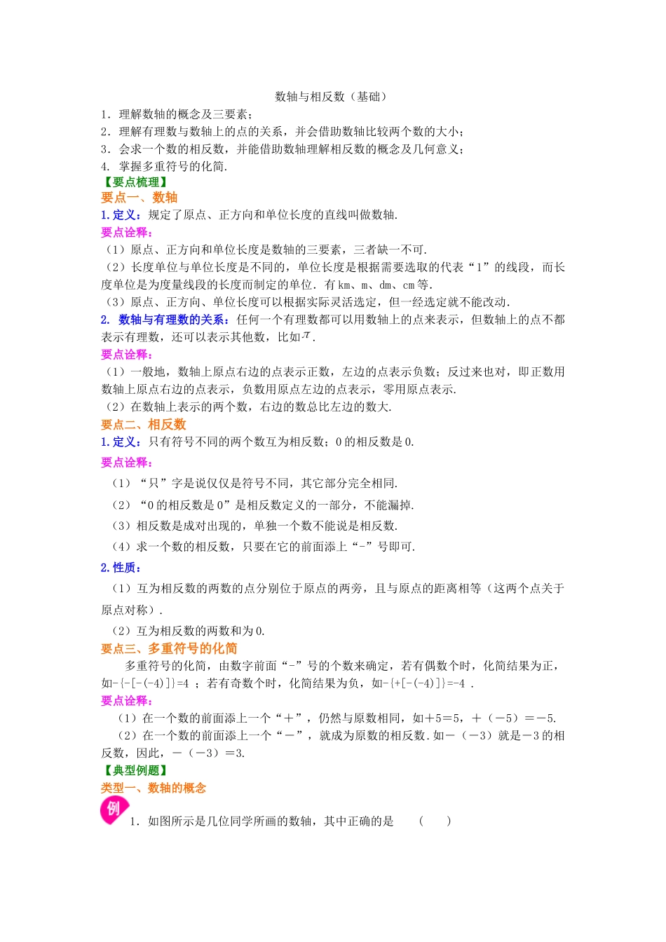 数轴与相反数-知识讲解_第1页