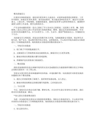 整改措施报告例文