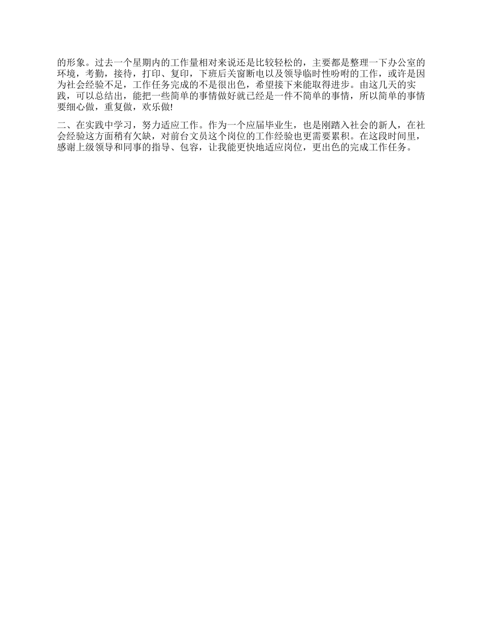 文员一周工作总结_第2页