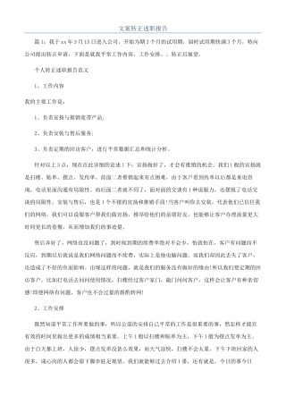 文案转正述职报告