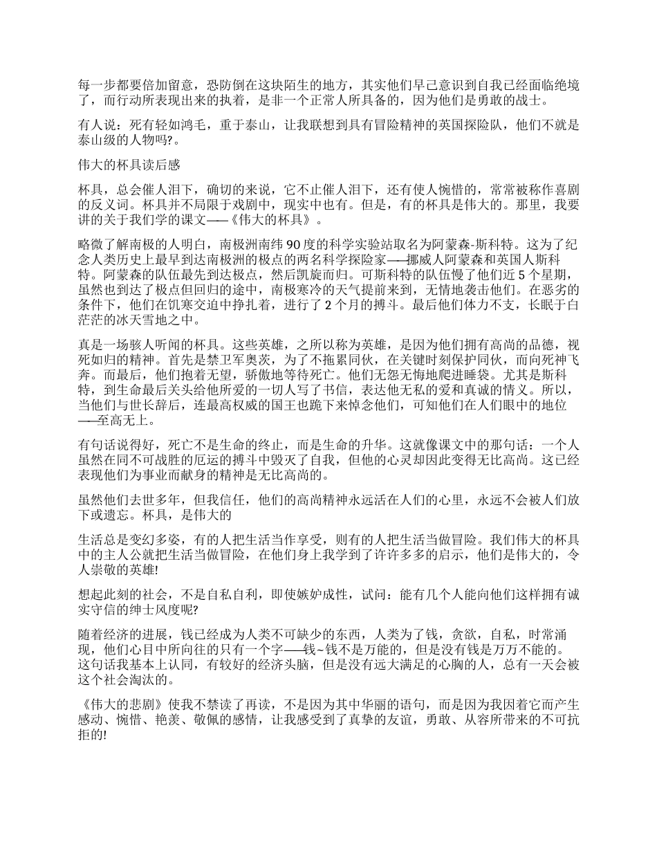 斯科特《伟大的悲剧》读后感5篇_第2页