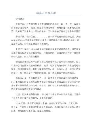 新东方学习心得
