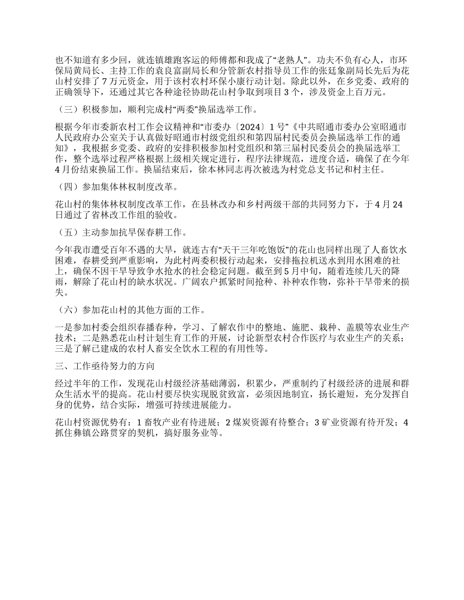 新农村指导员上半年工作总结_第2页