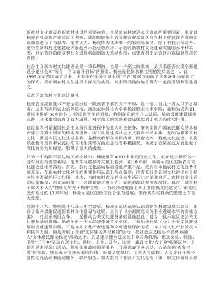 新农村文化建设的重大意义