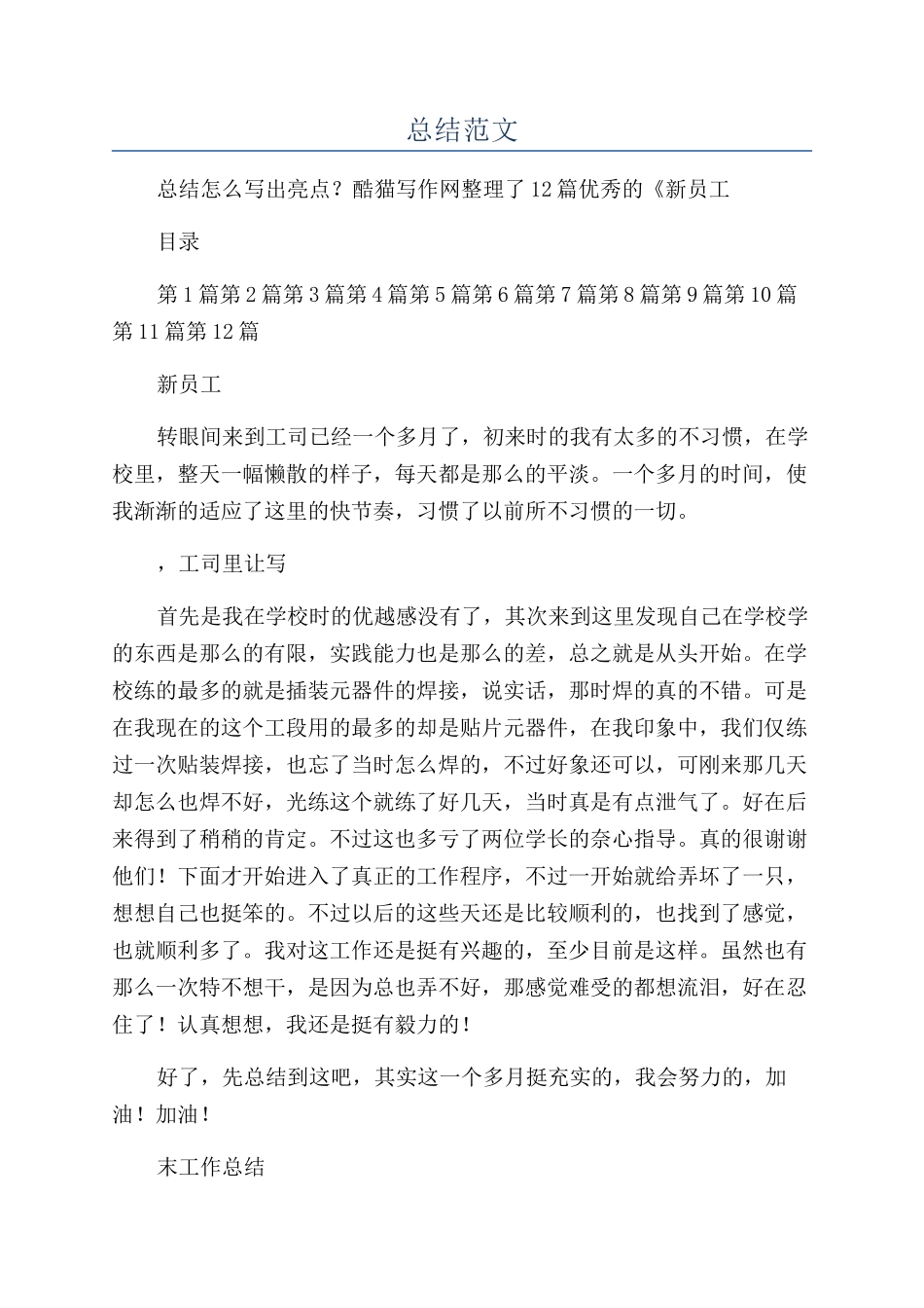 新员工年总结范文_第1页