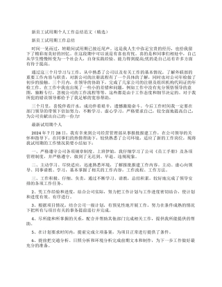 新员工试用期个人工作总结例文（）