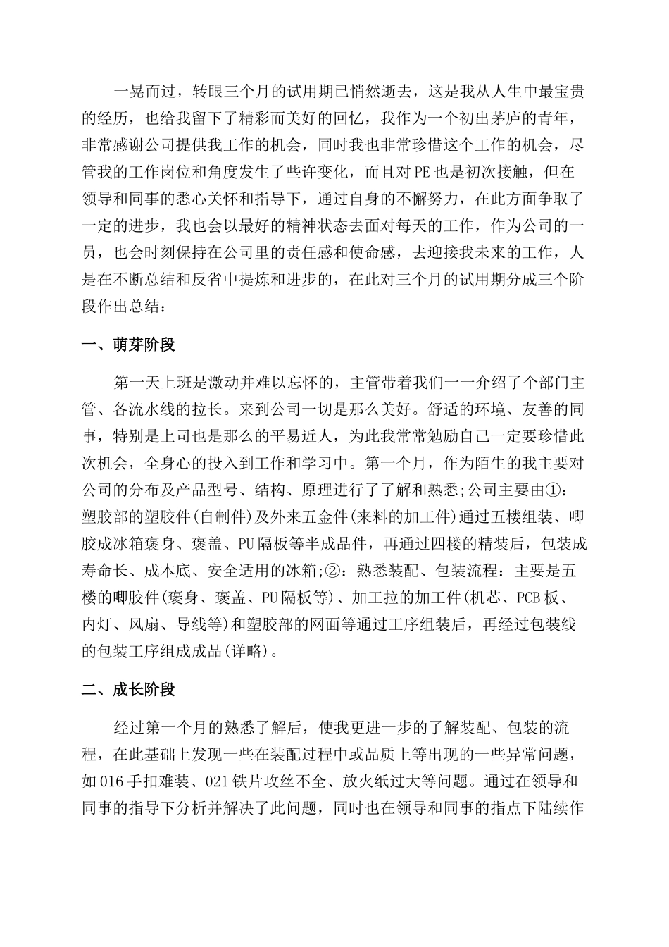 新员工试用期个人工作总结范文2024_第3页