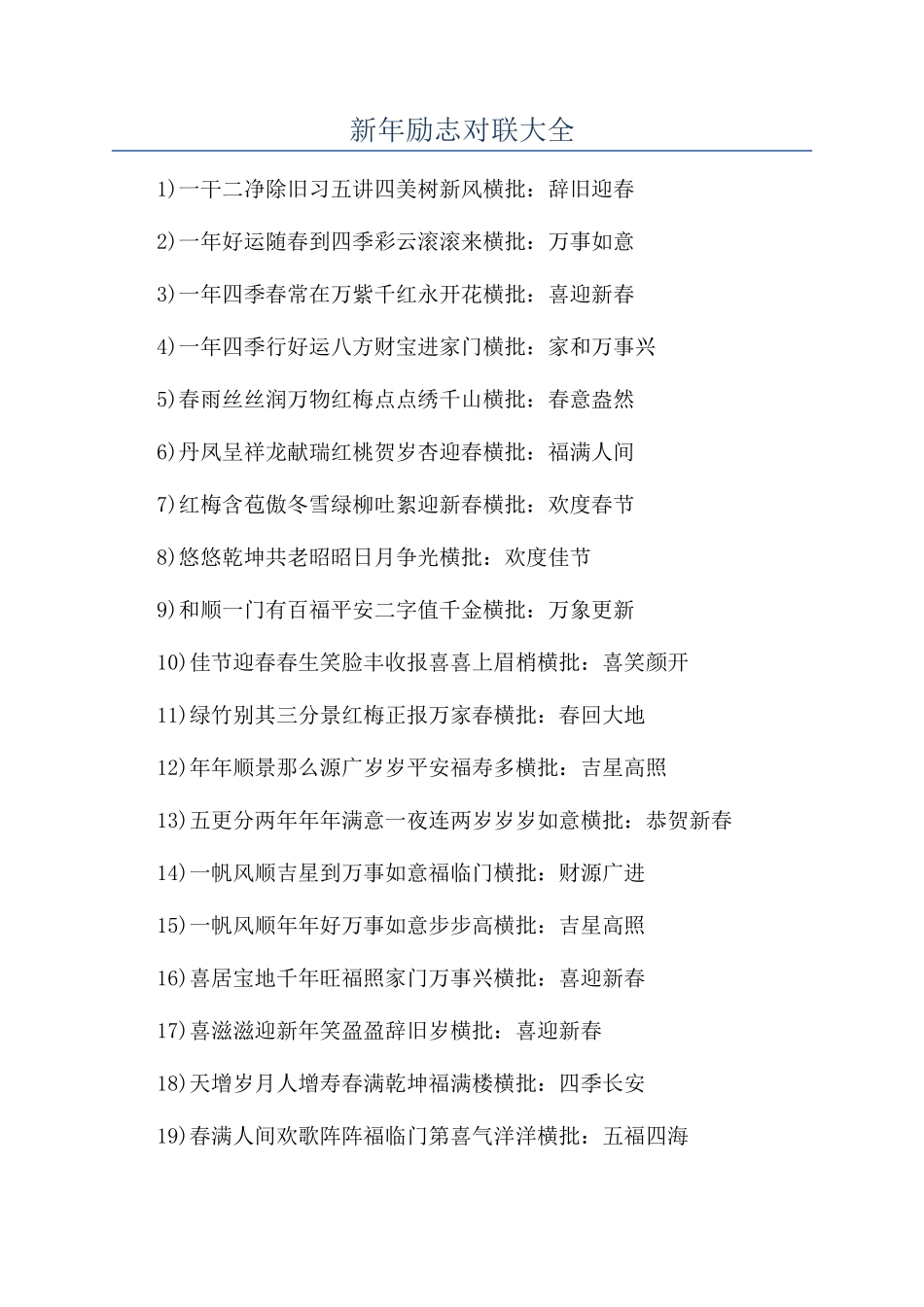 新年励志对联大全_第1页