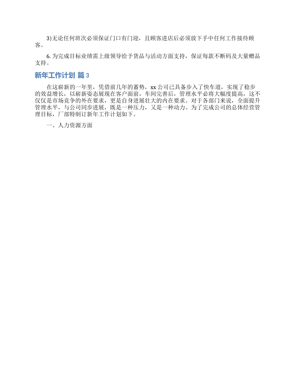 新年工作计划模板合集六篇_第3页