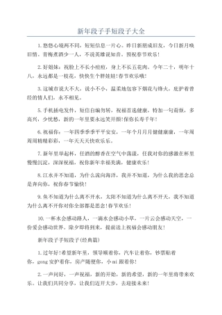 新年段子手短段子大全