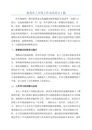 新进员工年度工作总结范文4篇