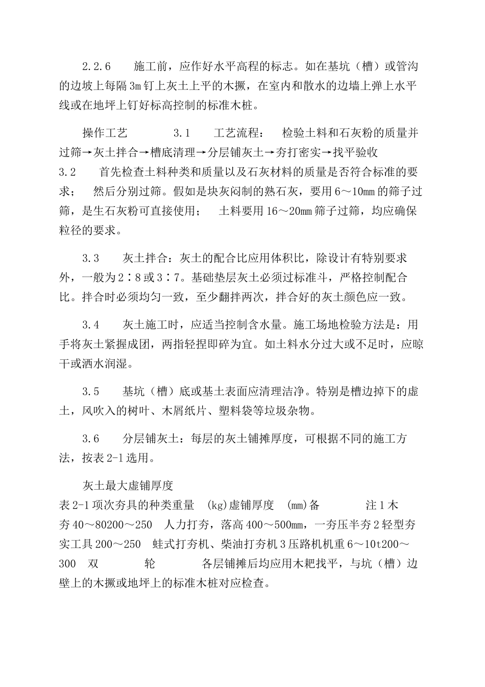 施工工艺工法灰土地基施工工艺标准（201-1996）_第2页