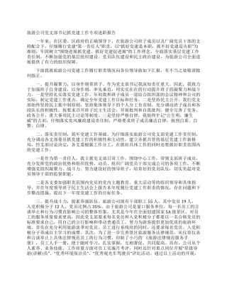 旅游公司党支部书记抓党建工作专项述职报告