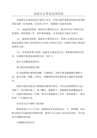 旅游安全事故处理原则