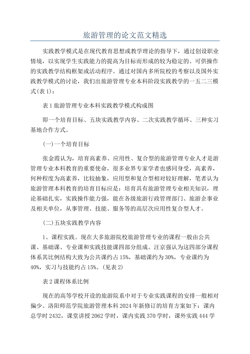 旅游管理的论文范文精选_第1页
