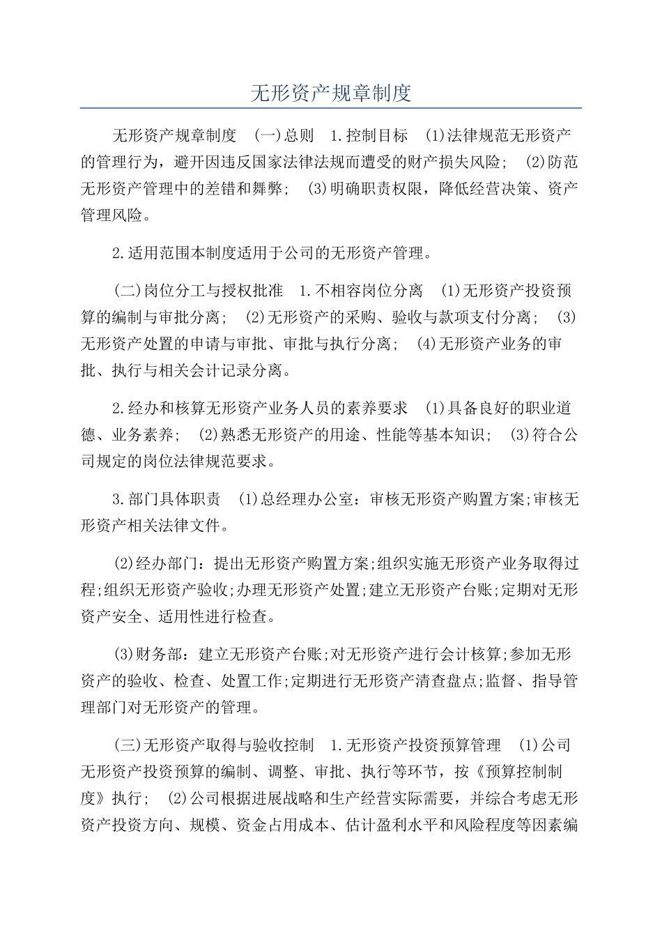 无形资产规章制度_第1页