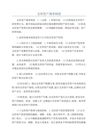 无形资产规章制度
