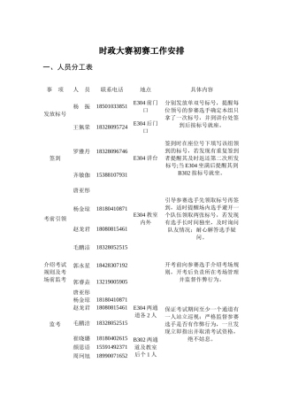 时政大赛初赛工作安排